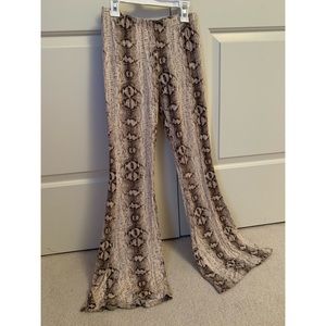 Chatoyant Snake Skin Flare Pants